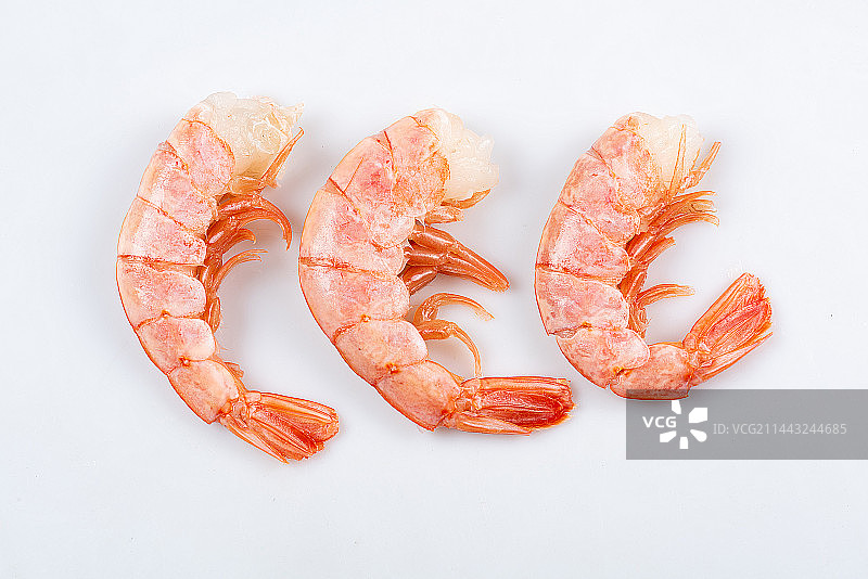 白底上的凤尾虾尾特写图片素材