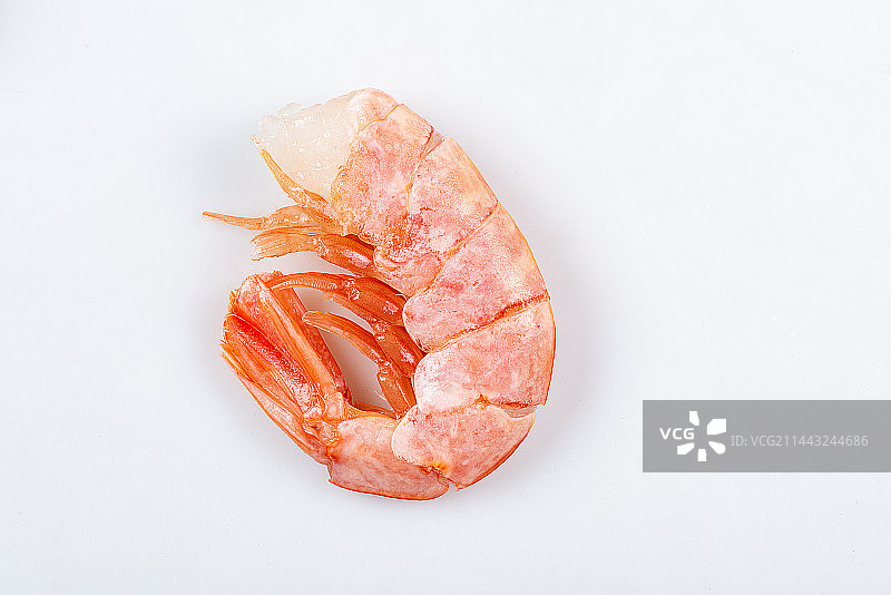 白底上的凤尾虾尾特写图片素材