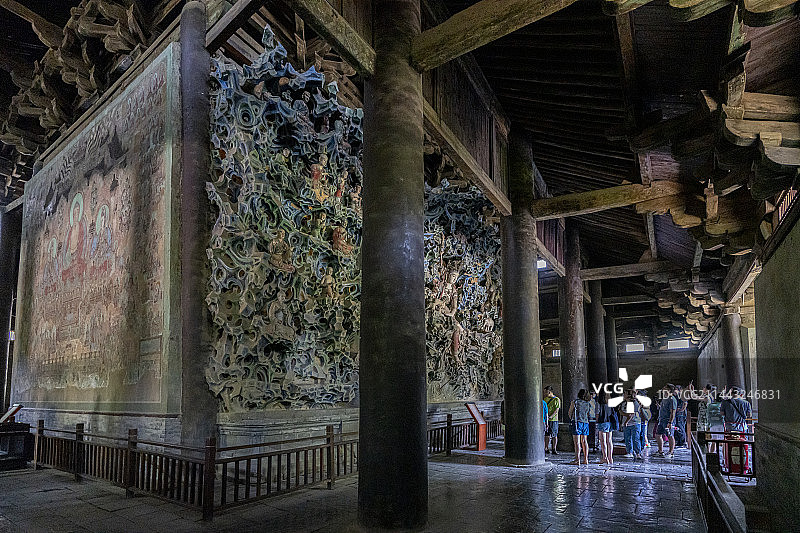 隆兴寺摩尼殿雕塑 壁画图片素材