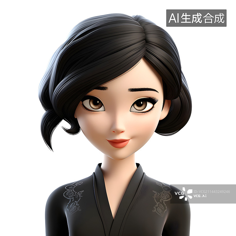 【AI数字艺术】AIGC：女性头像 3D图片素材