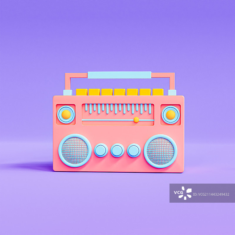 C4D时尚粉色收音机扩音器图片素材