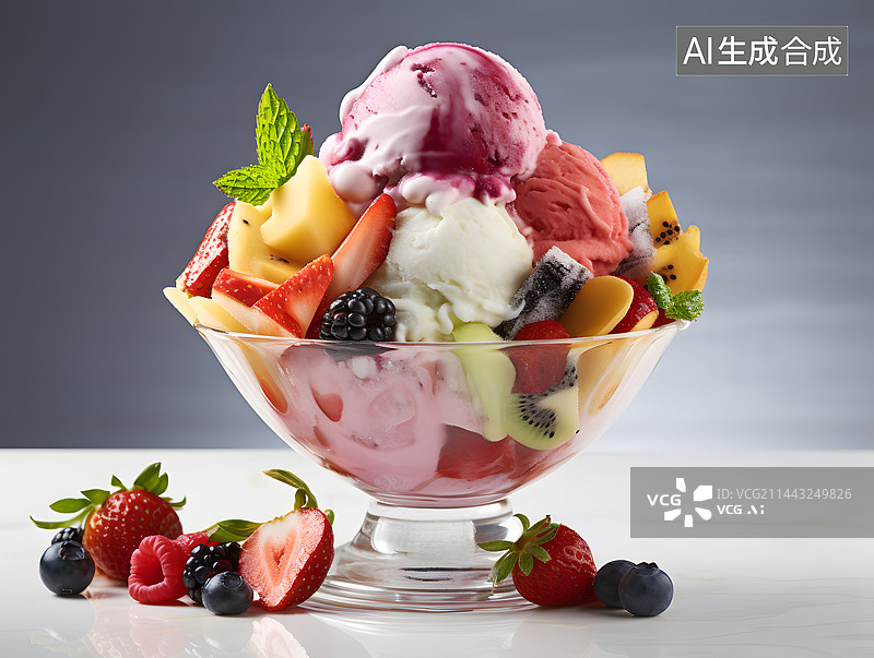 【AI数字艺术】冰淇淋图片素材