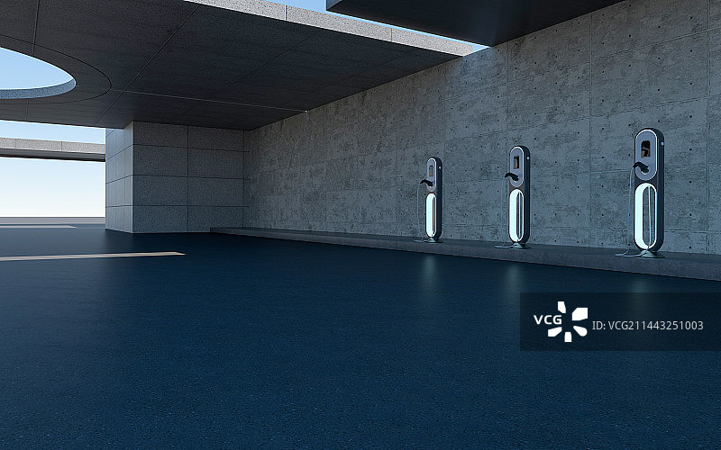 新能源充电桩车库图片素材