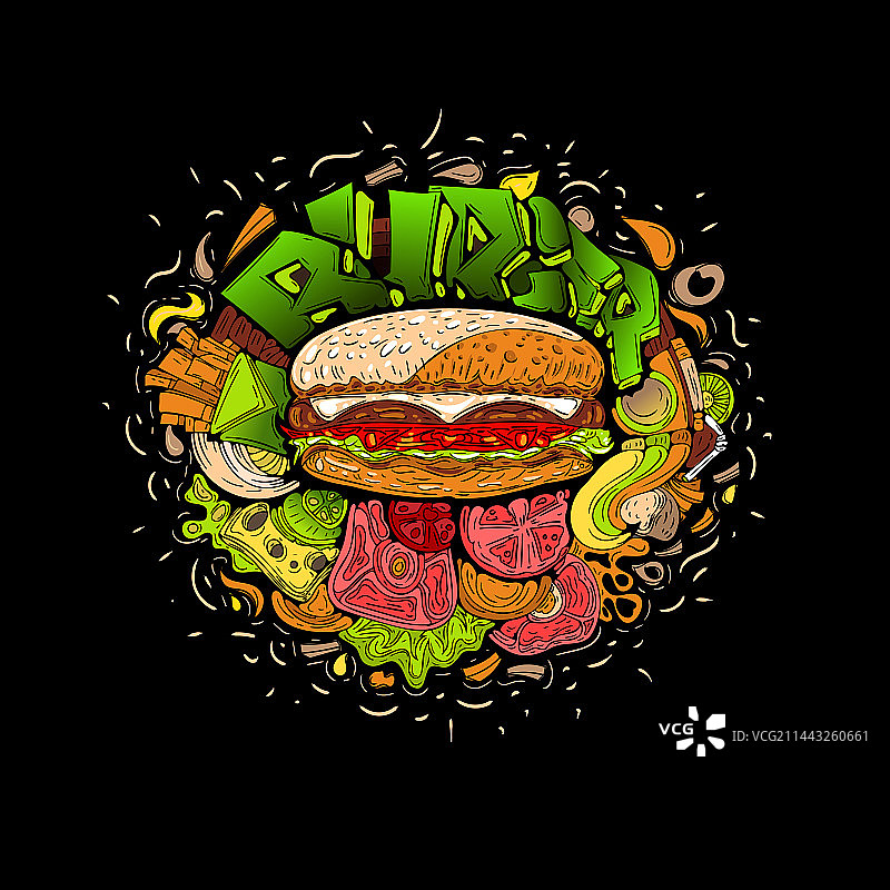 汉堡卡通图形图像图片素材