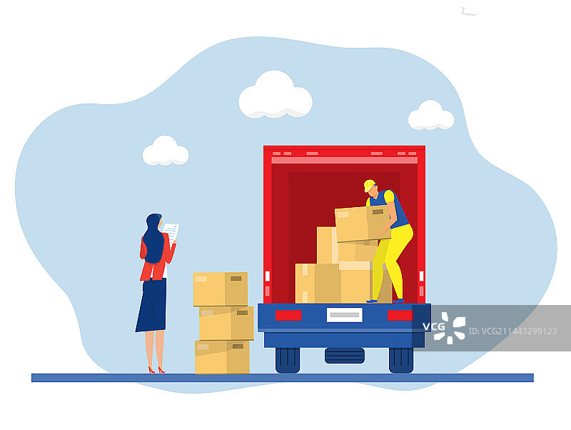 商业运输交付装卸图片素材