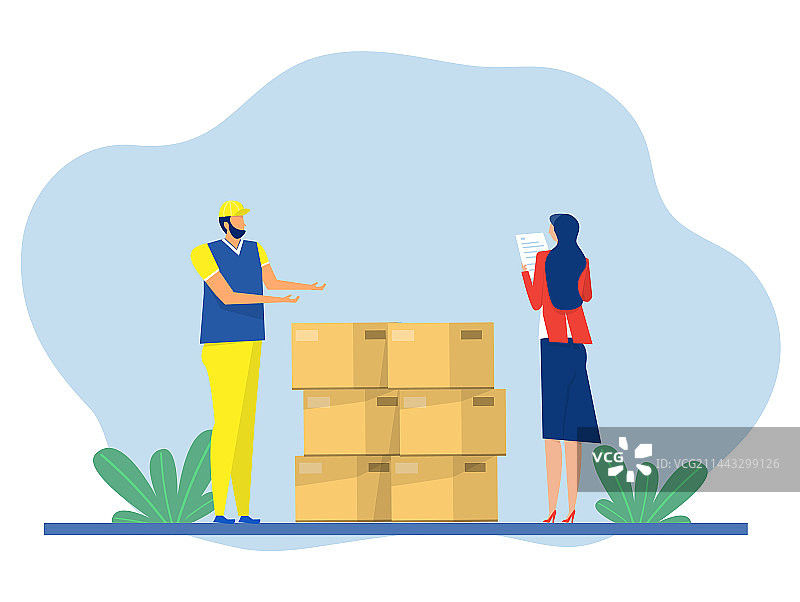 职业女性检查运输货物图片素材