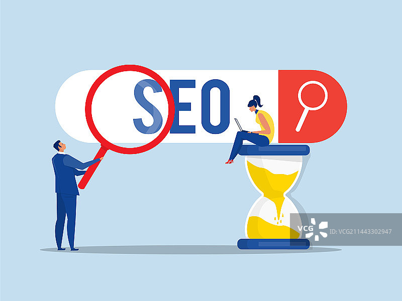 商务人士使用放大镜搜索图片素材