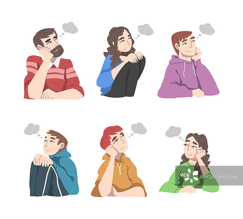 人物角色做白日梦和幻想图片素材