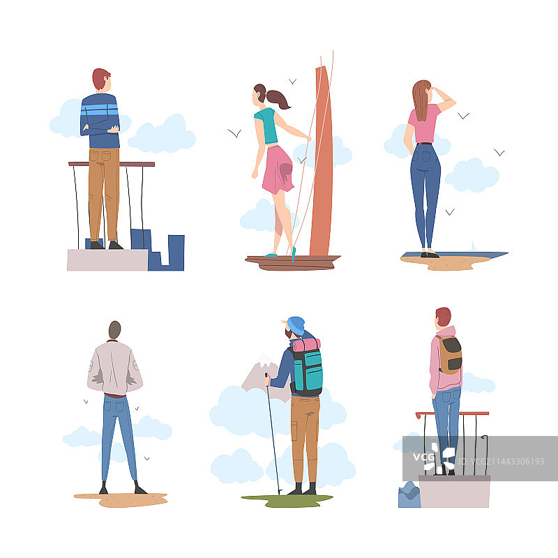 人物角色展望光明未来图片素材