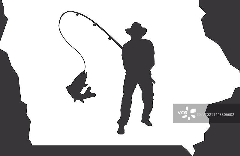 艾奥瓦州男子钓鱼图片素材