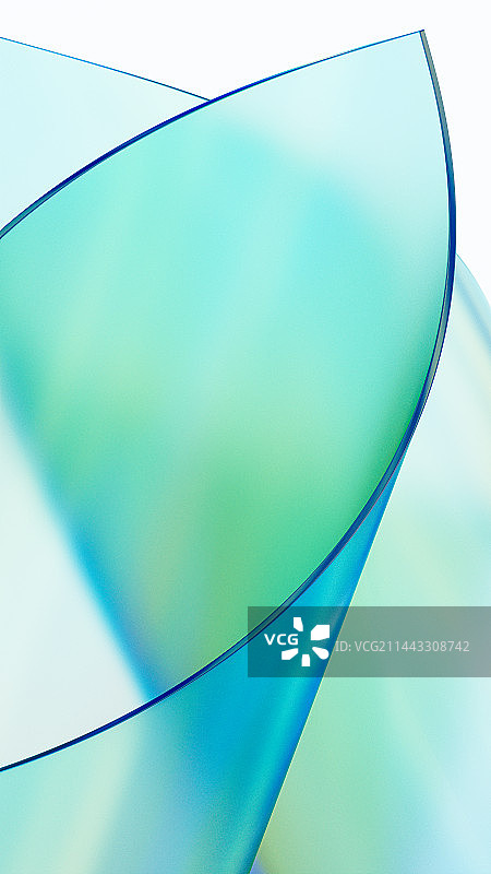 3D高清渲染抽象绿色玻璃艺术背景图片素材