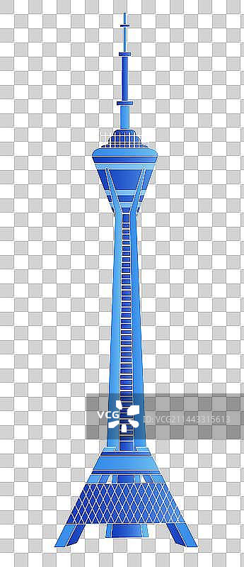 成都电视塔蓝色科技未来企业地标旅游矢量插画建筑图片素材