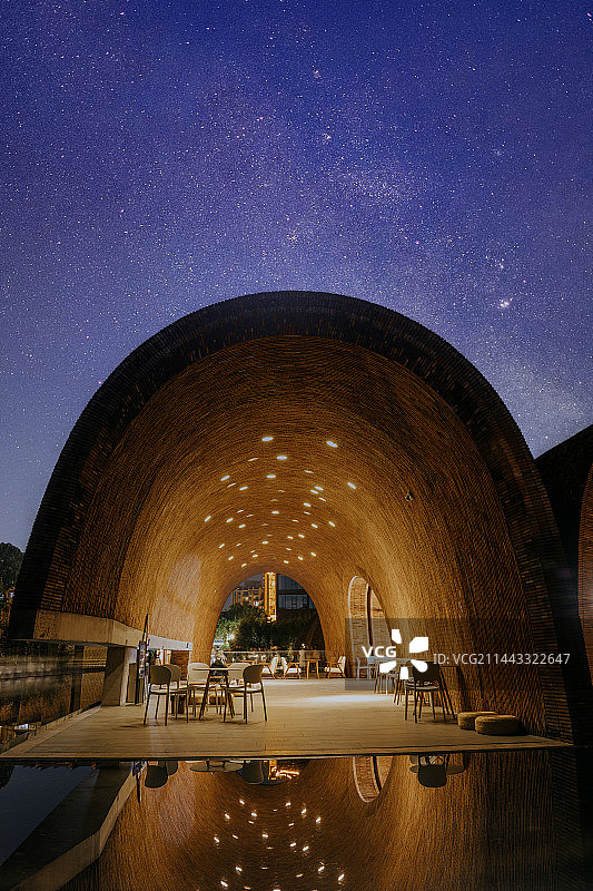 星空下的景德镇御窑博物馆图片素材