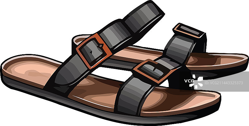 夏季舒适皮革凉鞋图片素材