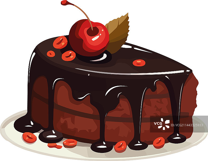 覆盆子奶油甜巧克力蛋糕图片素材