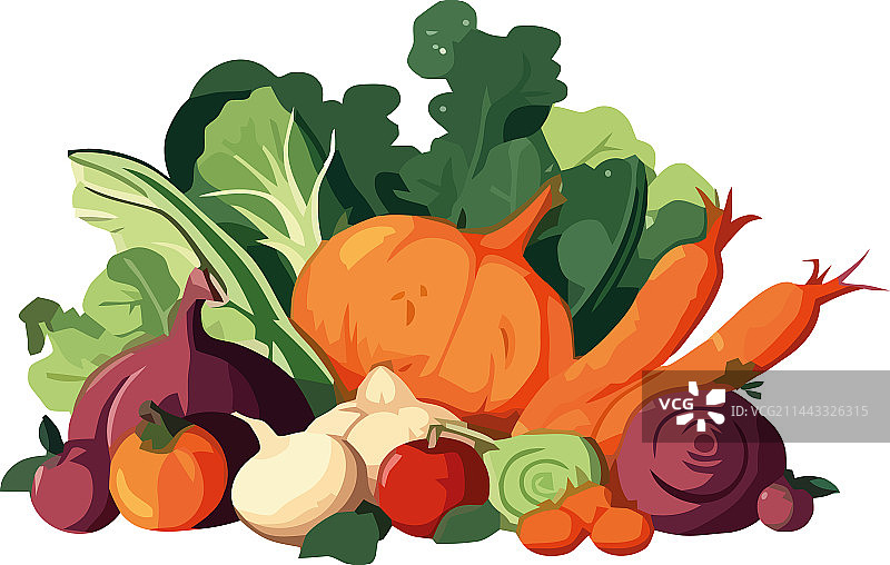 为健康饮食而收获的新鲜蔬菜图片素材