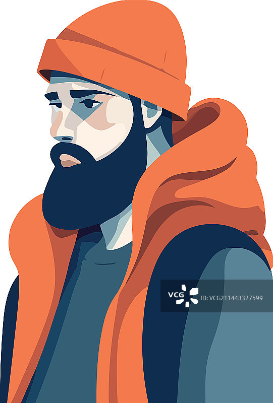 戴着帽子的胡须男人图片素材