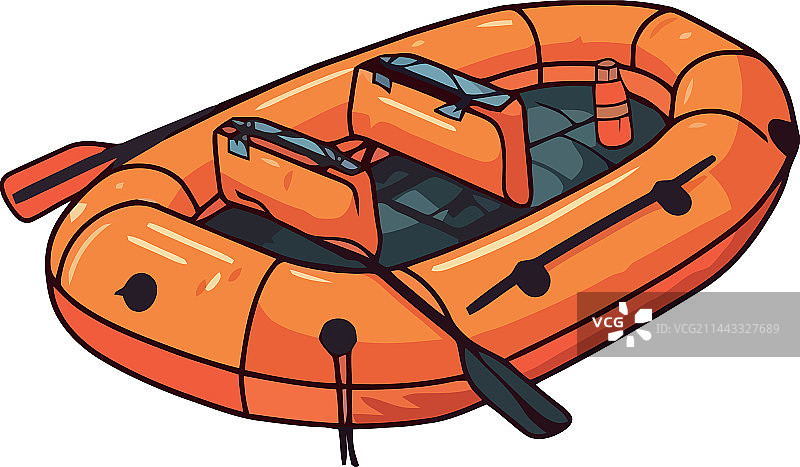 带船桨的充气船图片素材