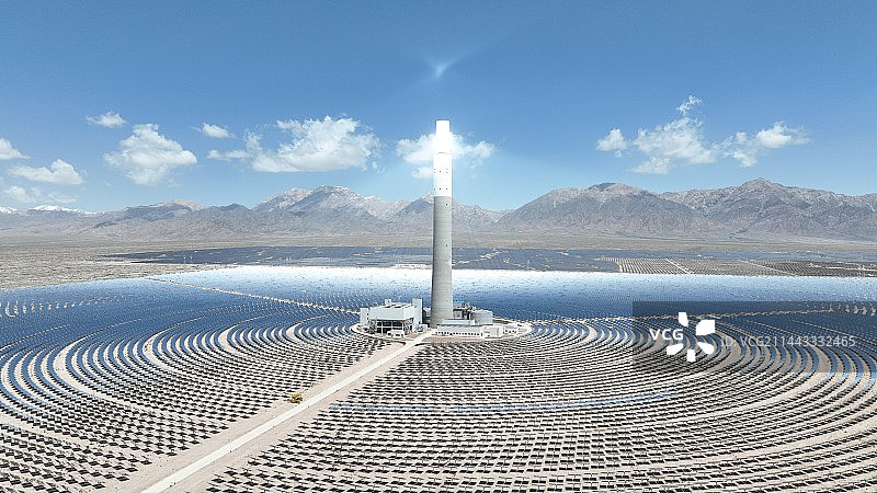 青海海西州德令哈光热电站航拍图片素材