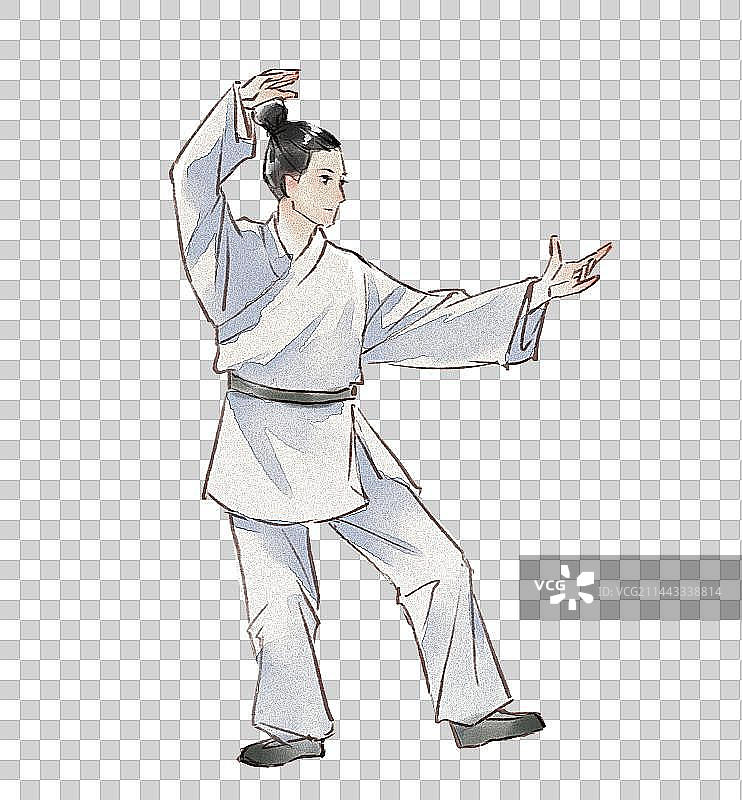 三伏天养生之太极拳-元素图片素材