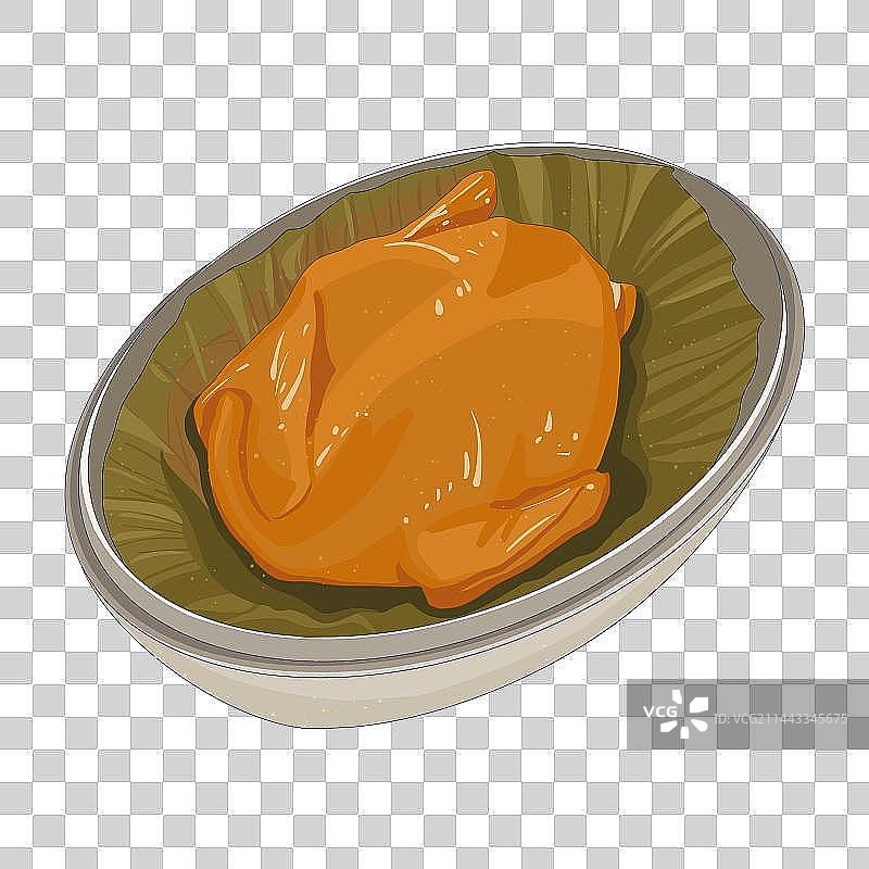 杭州特色美食叫化童子鸡插画元素图片素材