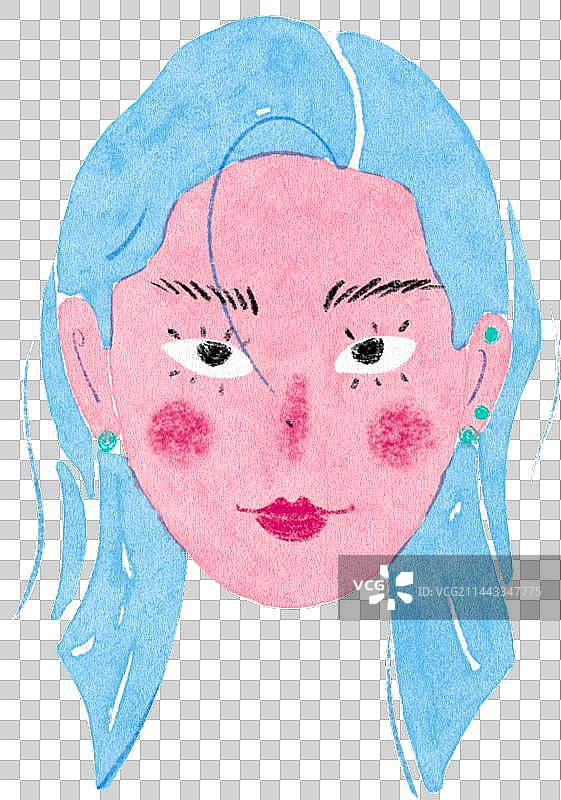 个性版画风格人物头像插画图片素材