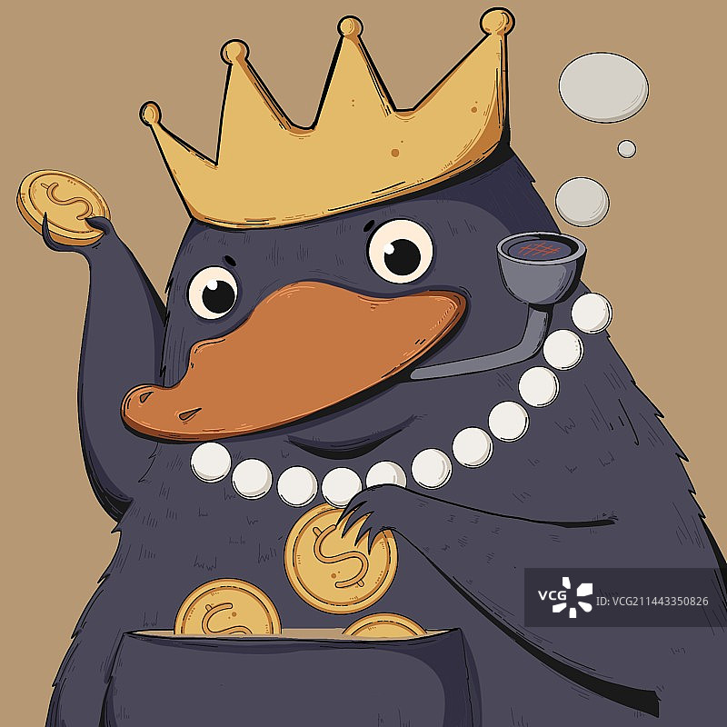 戴皇冠的鸭嘴兽图片素材