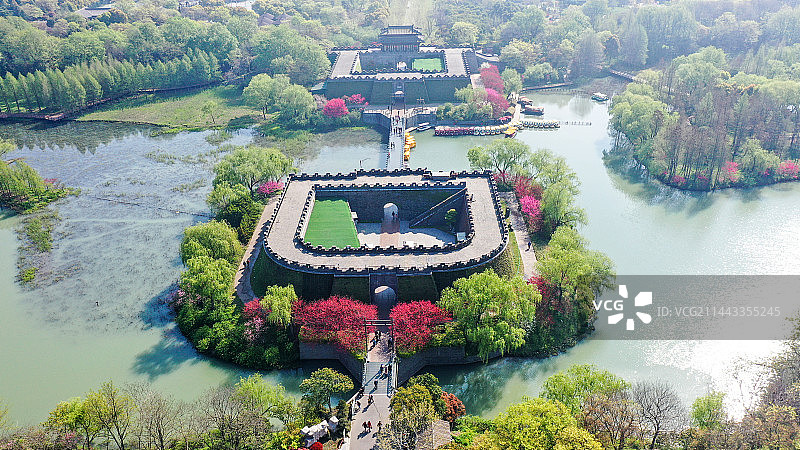 扬州宋夹城体育公园鸟瞰图片素材