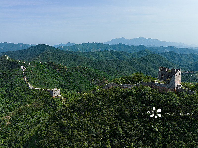 中国万里长城原貌图片素材