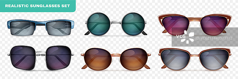 逼真太阳镜套装图片素材
