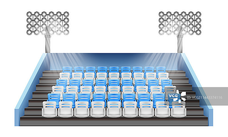 逼真的体育场看台构图图片素材