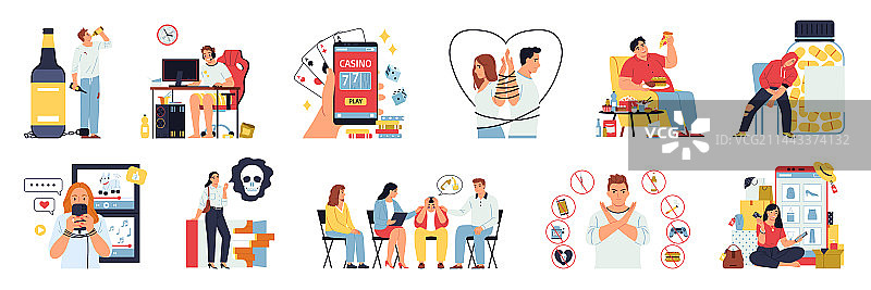 沉迷人群组合素材图片素材