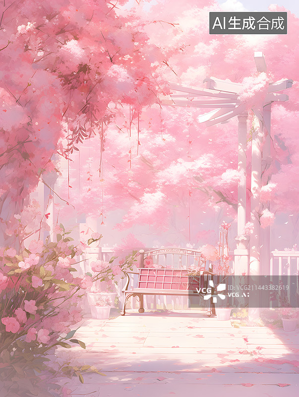 【AI数字艺术】粉色的树图片素材