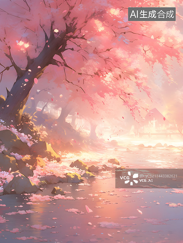【AI数字艺术】粉色的树图片素材