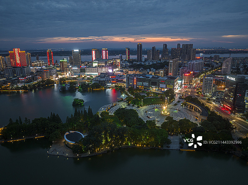 航拍安徽省芜湖市镜湖区风光图片素材