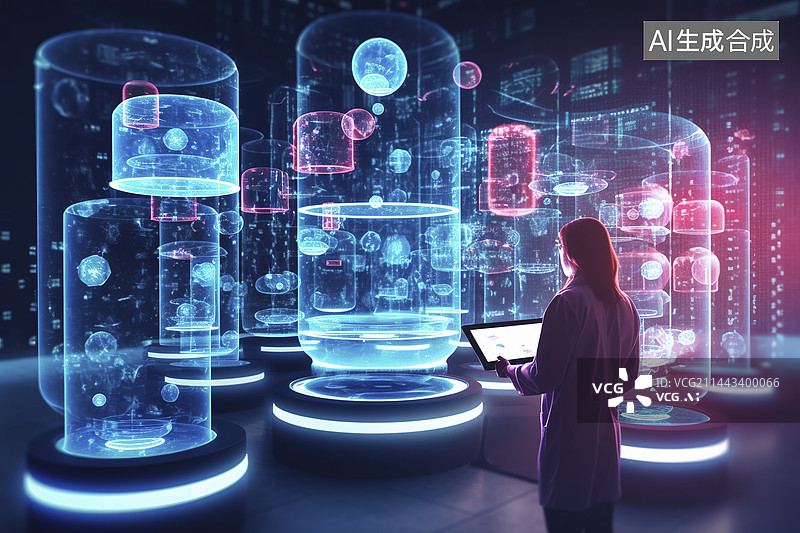 【AI数字艺术】未来的网络实验室图片素材