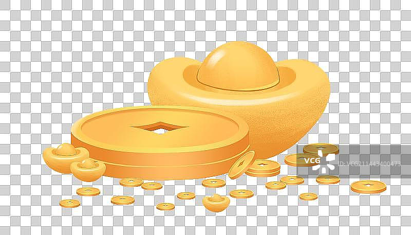 春节素材元宝金币图片素材