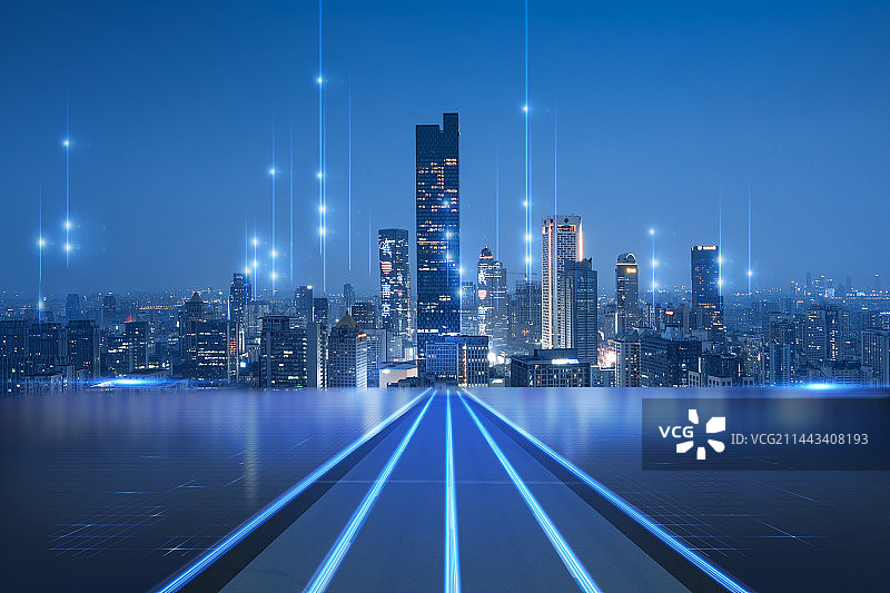 江苏南京城市网络科技概念图片素材
