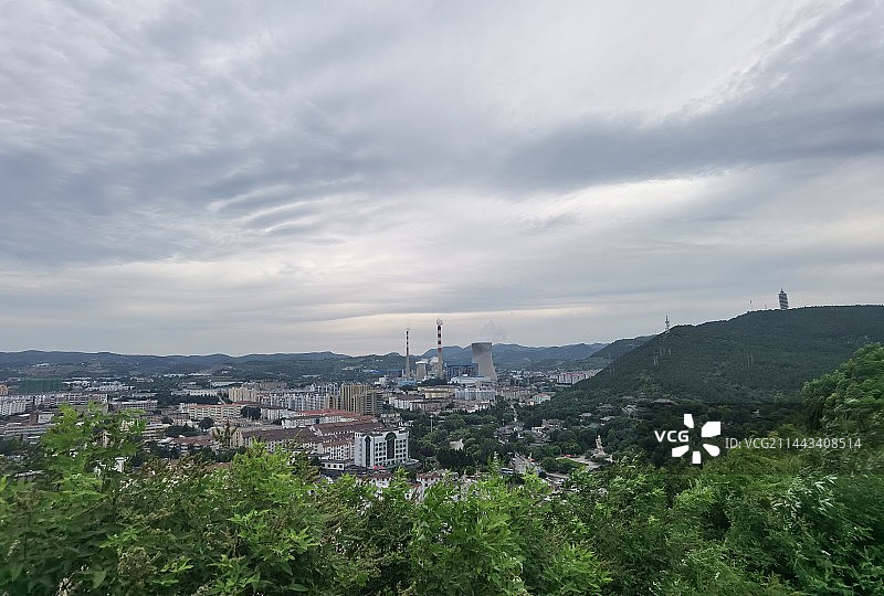 淄博博山城区风光全景图片素材