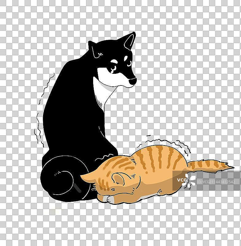 害怕的小猫和小狗2图片素材