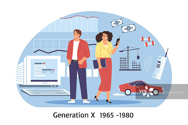 X世代人群构成图片素材