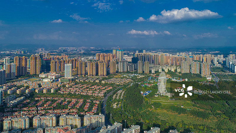 宜居南宁市东盟商务区凤岭北片区凤岭儿童公园区域图片素材