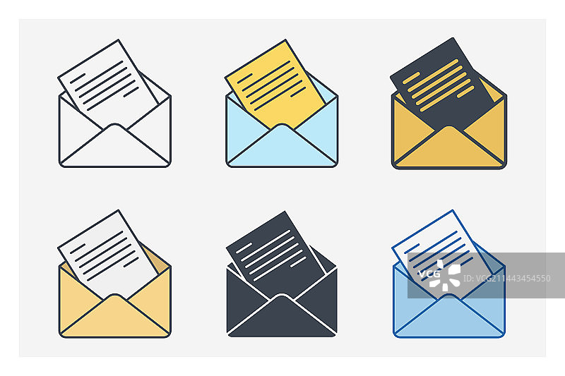 用于图形的电子邮件信封图标符号模板图片素材