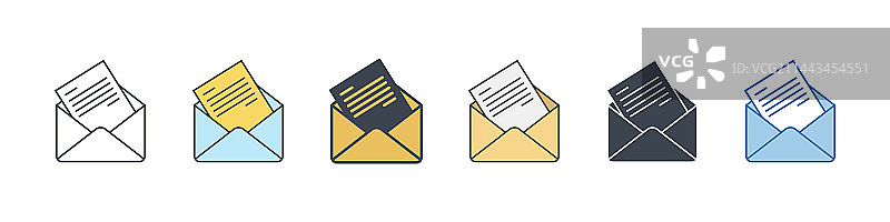用于图形的电子邮件信封图标符号模板图片素材