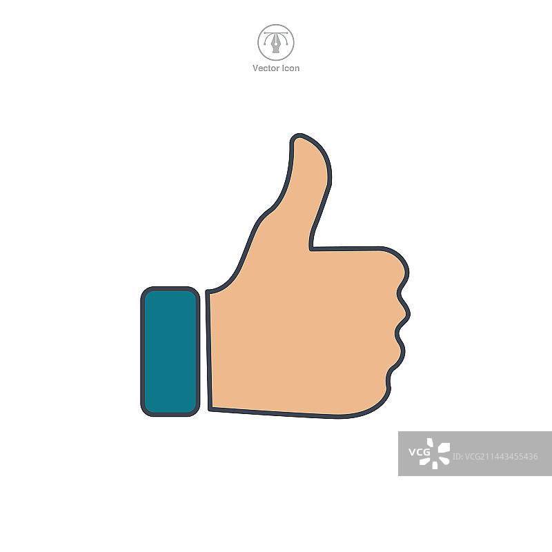 用于图形设计的点赞图标符号模板图片素材