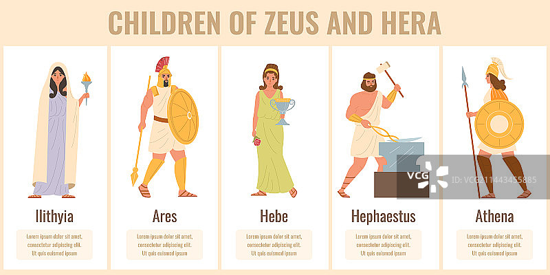 奥林匹克众神扁平化合集图片素材