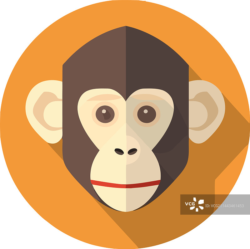 扁平设计的可爱猴子吉祥物图片素材