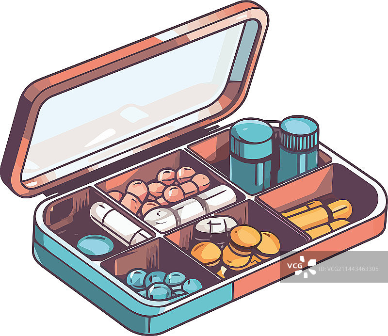 白色背景上的药丸包装图片素材