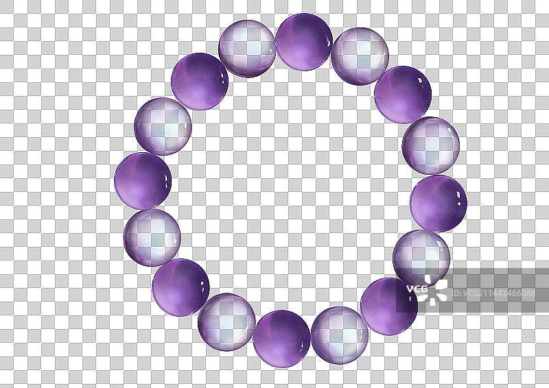 手绘紫色水晶之恋手链图片素材