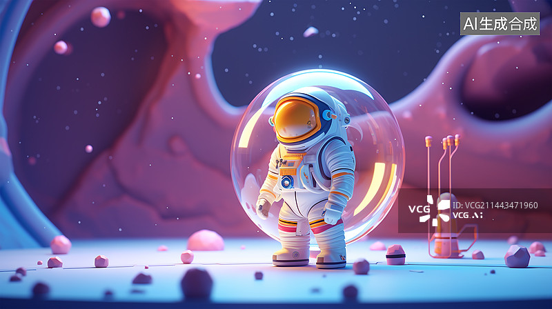 【AI数字艺术】可爱的宇航员图片素材